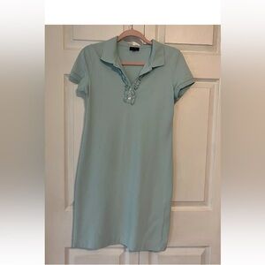 Talbots Womens Polo Shirt Dress Ruffle Button Front size Small